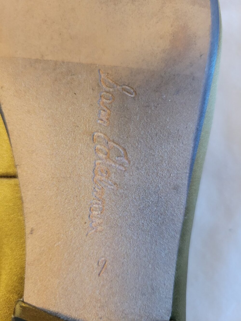 Sam Edelman Olive Satin Pointed Toe Flats Crystal Buckle Women's Size 7 - Picture 10 of 12